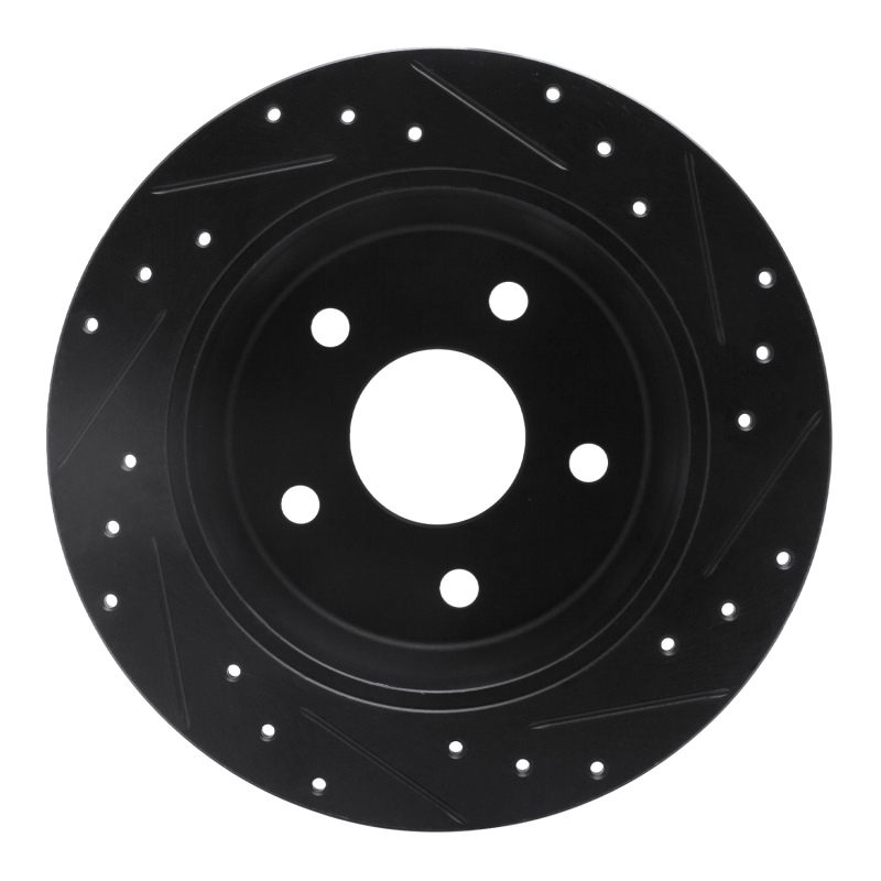 Jeep Grand Cherokee Brake Rotor (1) - Rear Left - R1 Concepts - Drilled & Slotted - Black - `99-`04